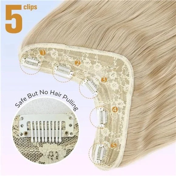 Wavy Hair Extensions Synthetic One Piece beach blonde